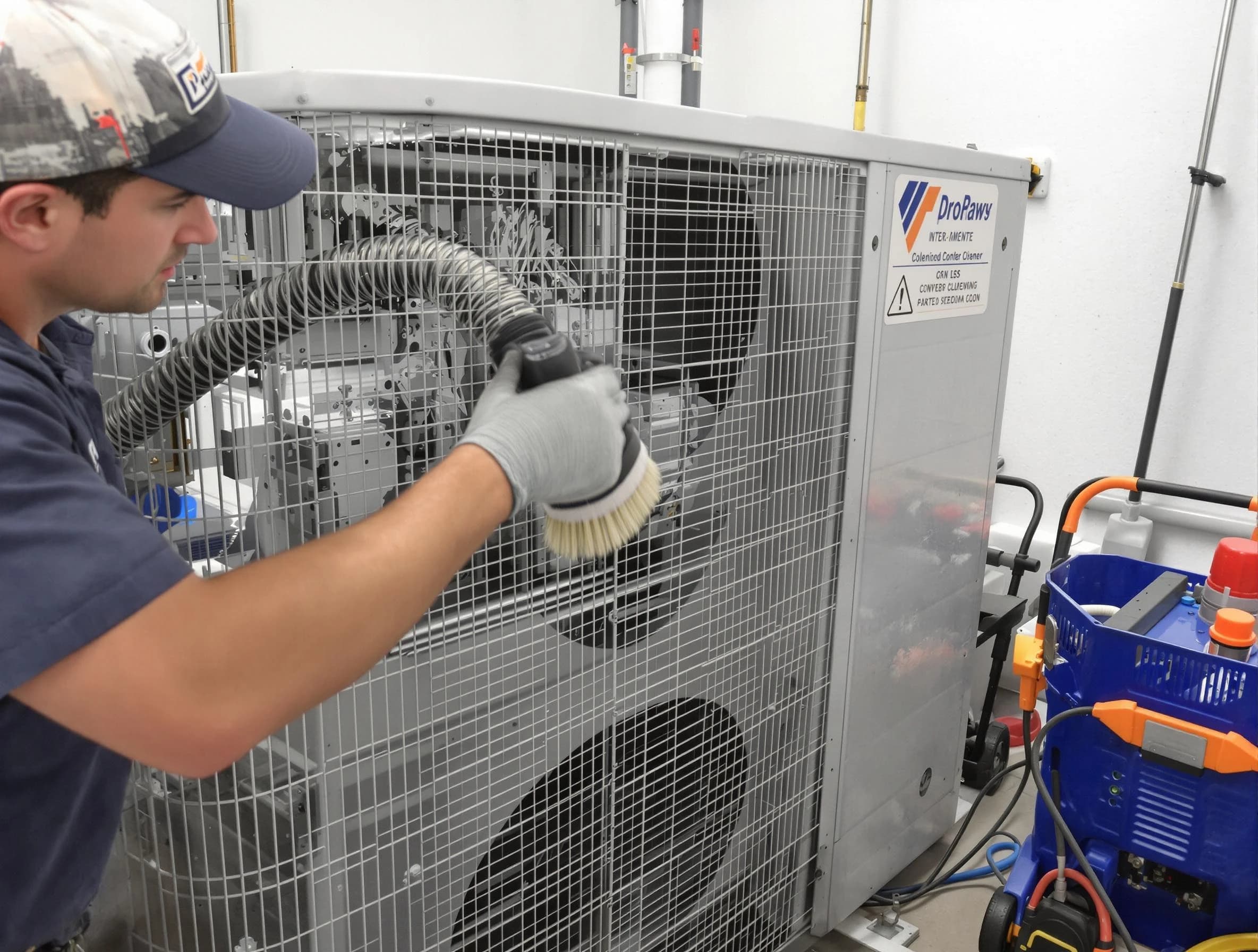 Norcross Air Duct Cleaning specialist performing precision AC coil cleaning for improved system performance in Norcross