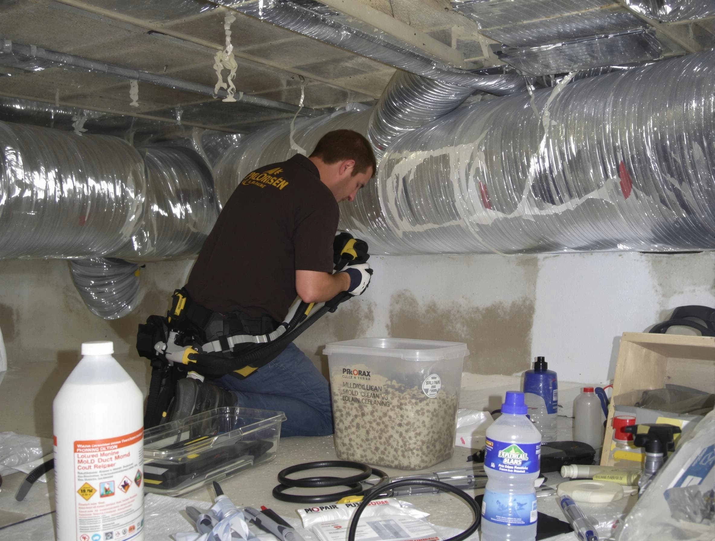 Norcross Air Duct Cleaning specialist performing professional mold removal from air ducts in Norcross