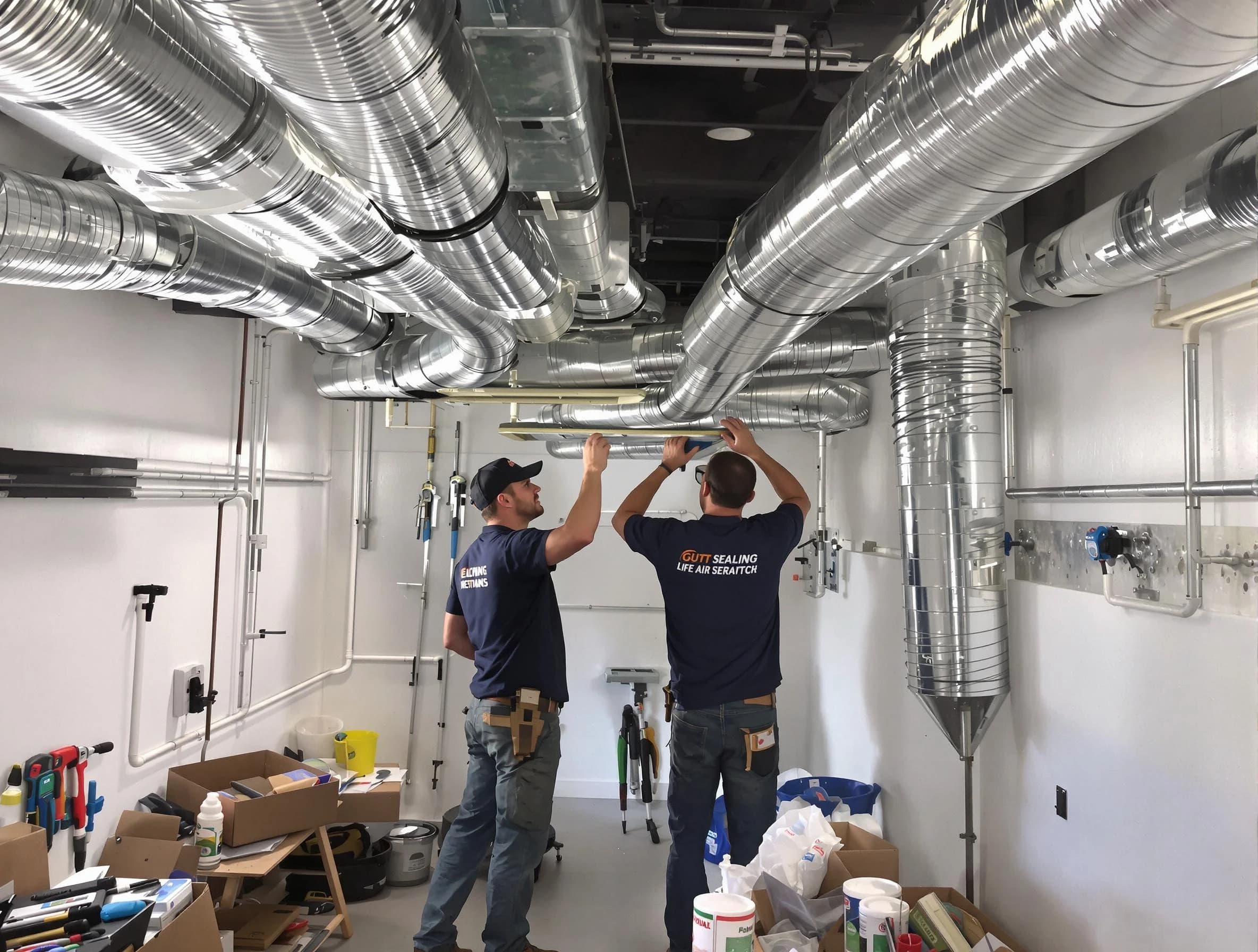 Norcross Air Duct Cleaning technician applying professional duct sealing solutions in Norcross