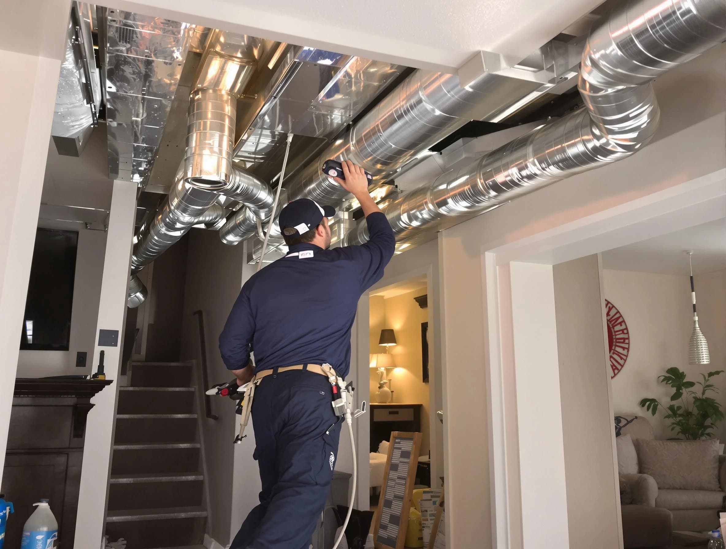 Norcross Air Duct Cleaning expert performing specialized duct cleaning in a mobile home in Norcross