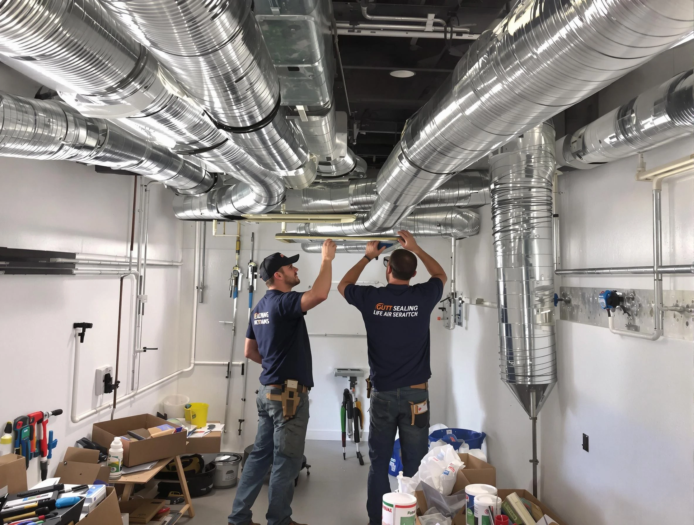 Norcross Air Duct Cleaning technician applying professional duct sealing solutions in Norcross
