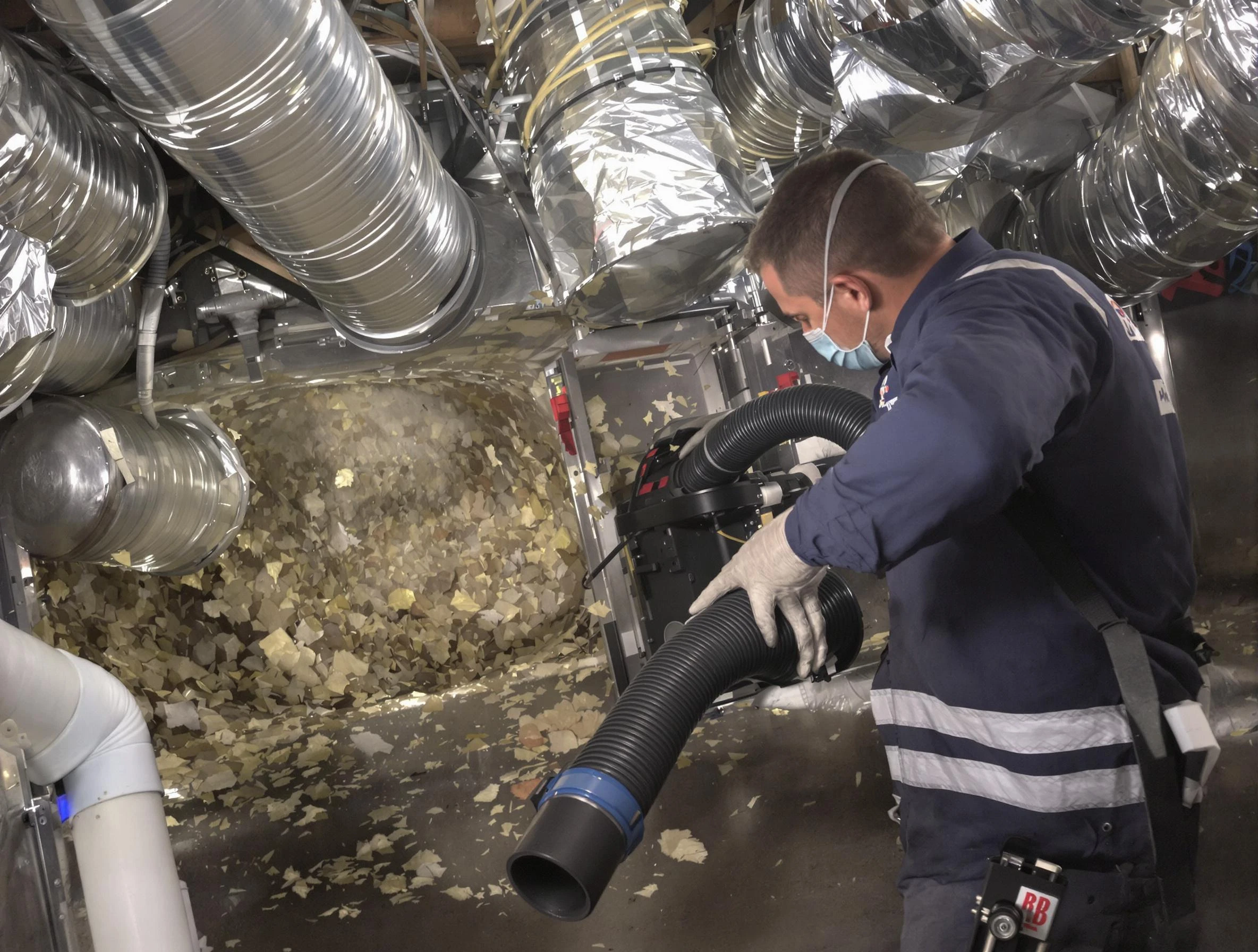 Norcross Air Duct Cleaning specialist operating negative pressure cleaning equipment for thorough duct maintenance in Norcross